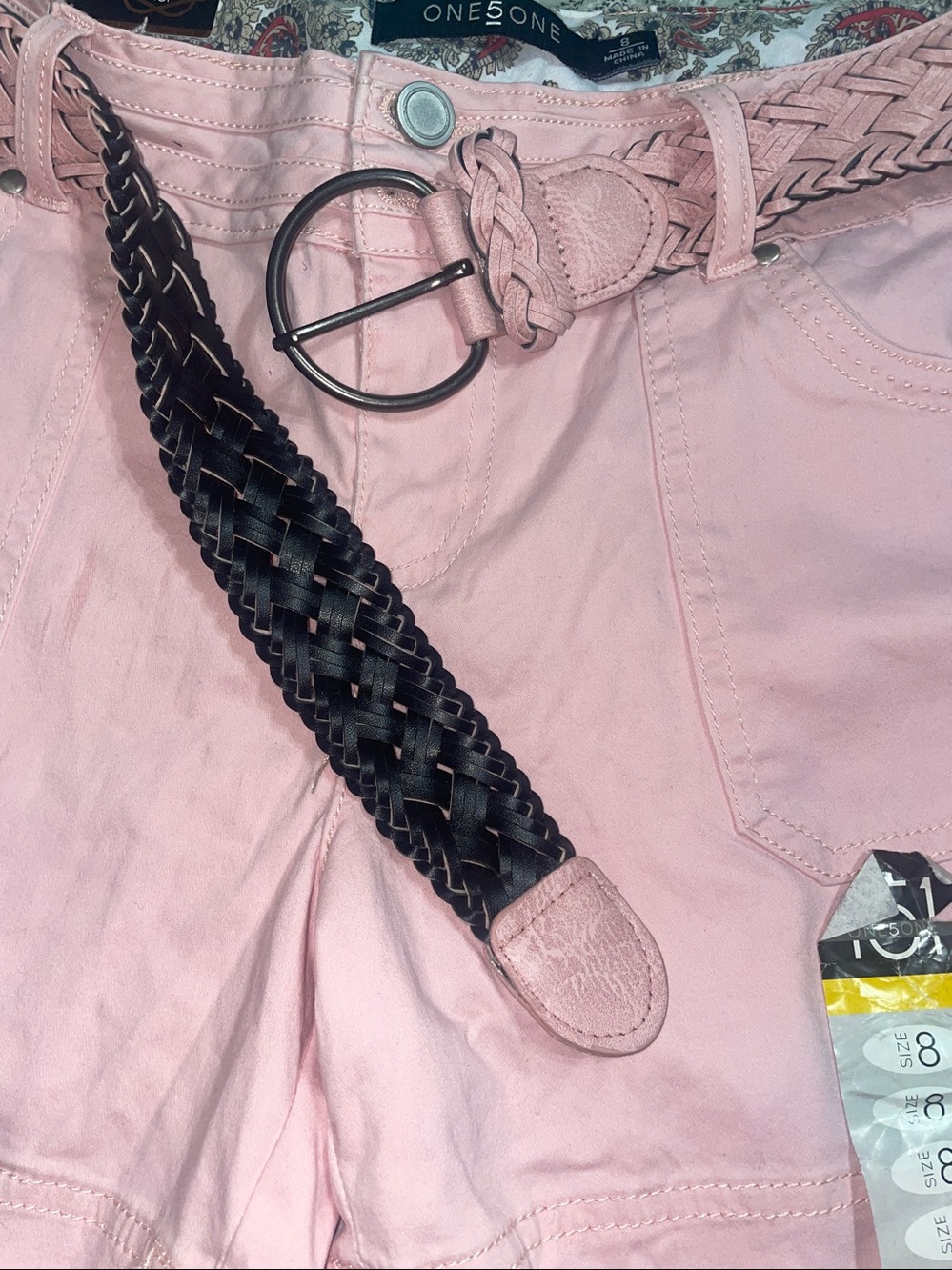 BNWT ONE5ONE belted in Dusky Pink short SIZE #8 - Picture 2 of 5
